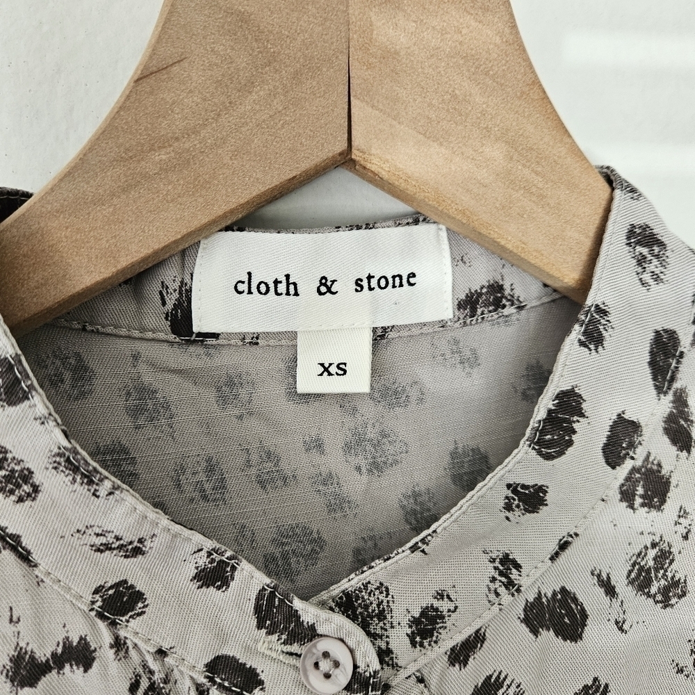 CLOTH + STONE Dress Shirt Style Elastic Waist Gray Size S - Picture 4 of 7